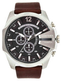 Diesel DZ4290 Mega Chief Chronograph Men's Watch – Black Dial & Brown Leather Strap