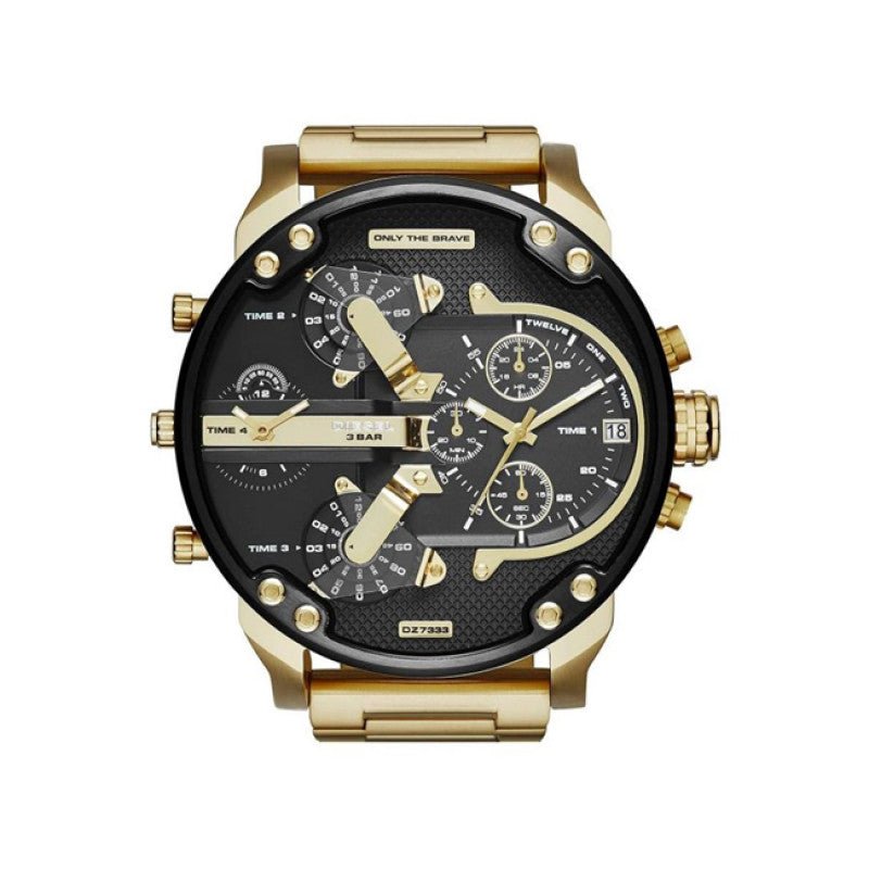 Diesel DZ7333 Mr. Daddy 2.0 Chronograph Men's Watch – Black Dial & Gold Stainless Steel Strap