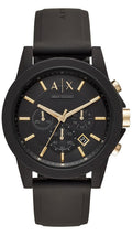 Armani Exchange Outerbanks AX7105 Men's Chronograph Watch – Black Dial with Black Stainless Steel Strap