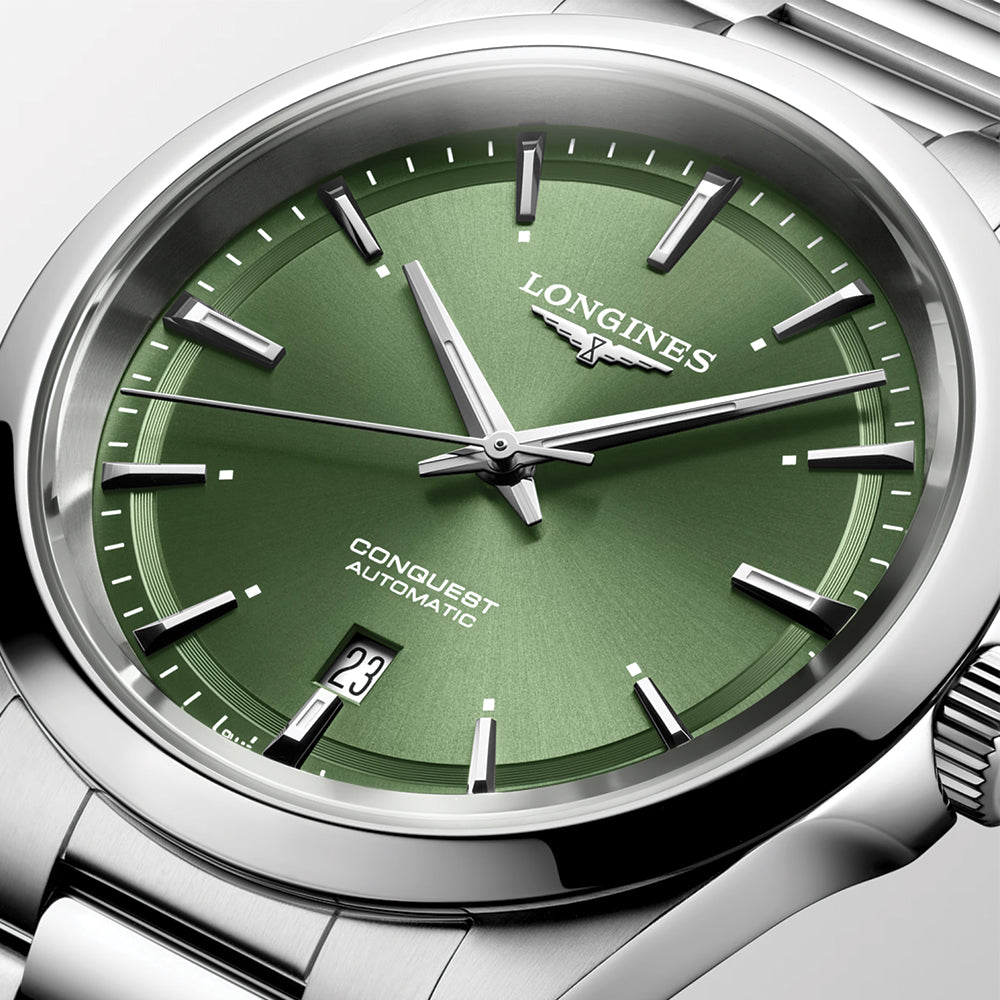 longines Conquest 41mm - Sunray Green on Bracelet