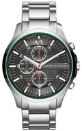 Armani Exchange Hampton AX2163 Men's Chronograph Watch – Black Dial with Silver Stainless Steel Strap