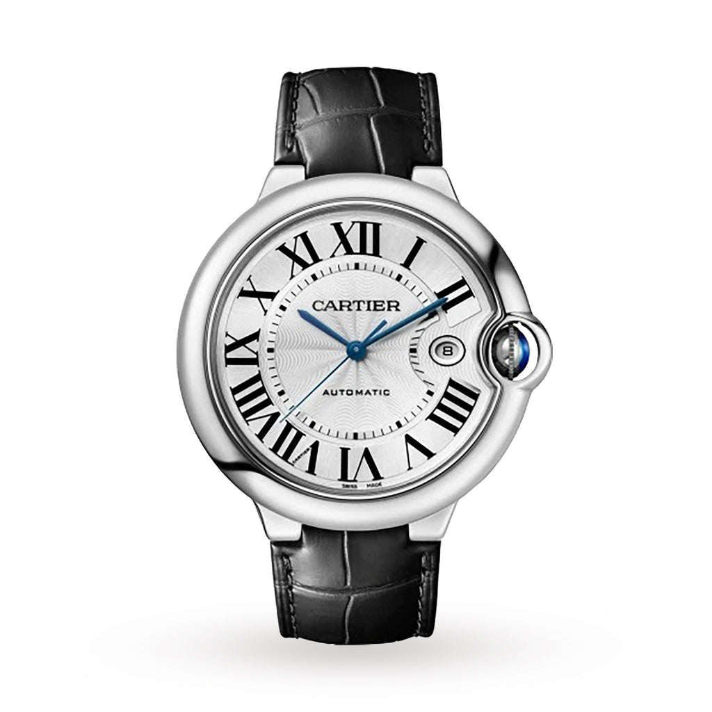 Ballon Bleu de Cartier 42 | 42mm, Steel, Alligator Leather, Silver Dial