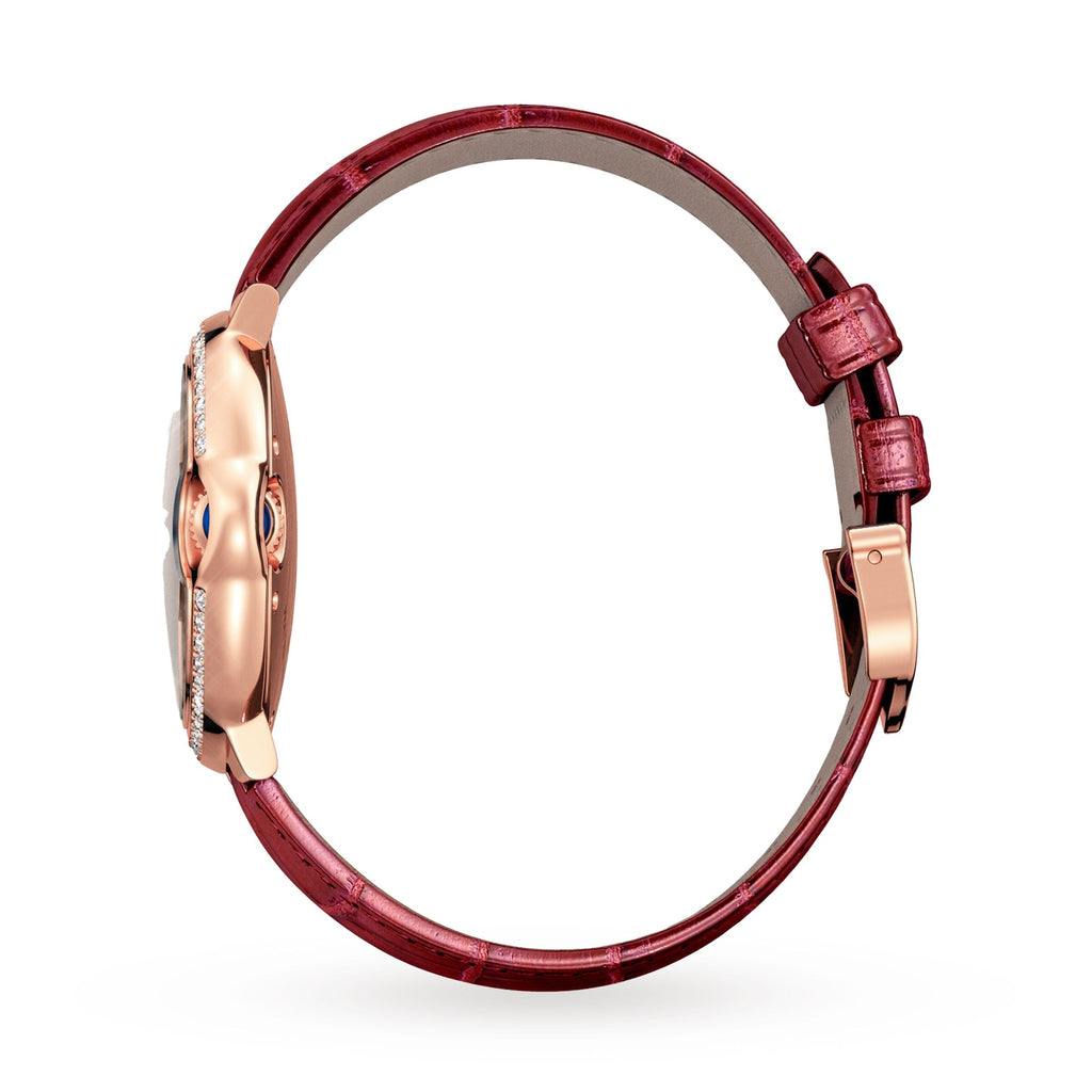 Ballon Bleu de Cartier 33 | 33mm, 18K Rose Gold, Alligator Leather, Silver Dial