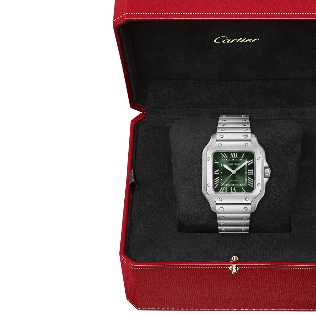 Santos de Cartier Medium Model | 35mm, Steel, Green Dial