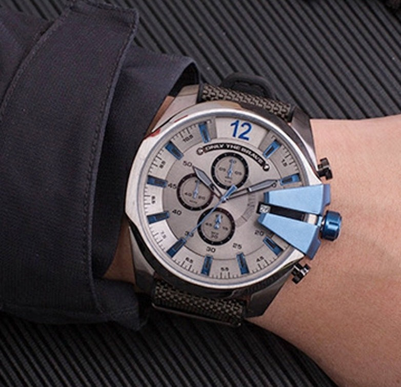 Diesel DZ4500 Mega Chief Chronograph Men's Watch – Black Dial & Black Nylon Strap