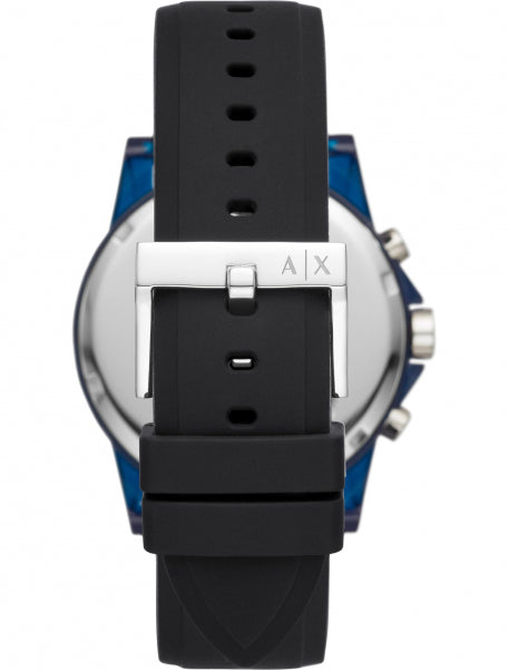 Armani Exchange Outerbanks AX1339 Men's Chronograph Watch – Black Dial with Black Silicone Strap