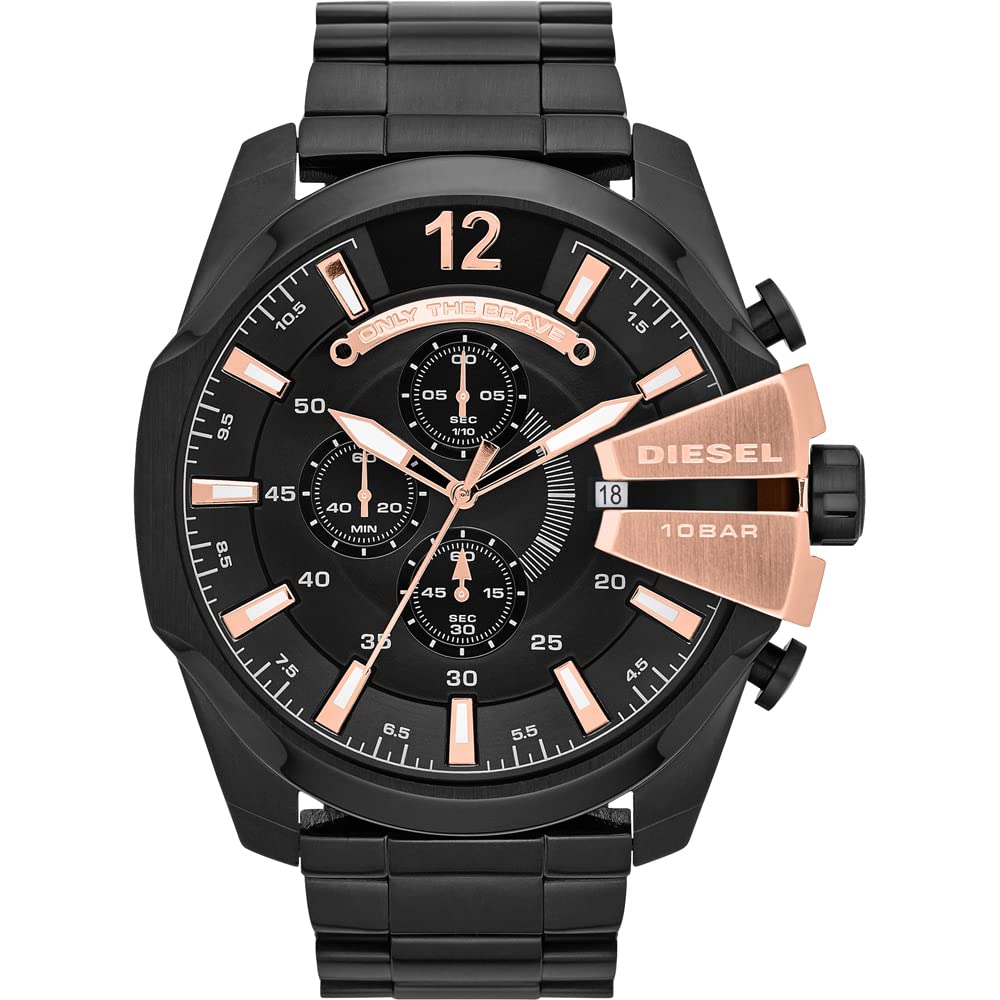 Diesel DZ4309 Mega Chief Chronograph Men's Watch – Black Dial & Black Stainless Steel Strap