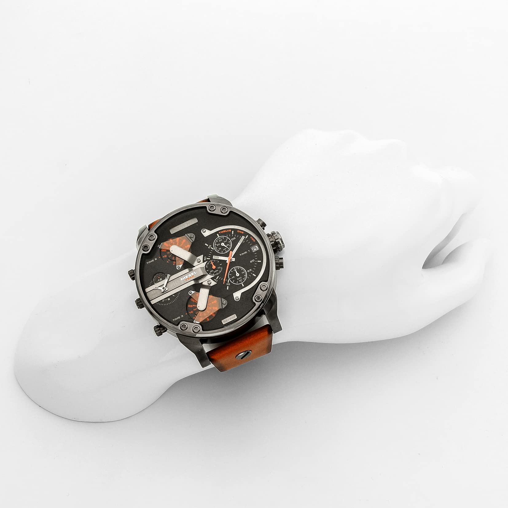 Diesel DZ7332 Mr. Daddy 2.0 Chronograph Men's Watch – Black Dial & Brown Leather Strap