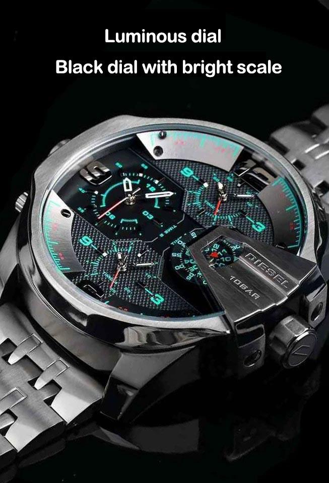 Diesel DZ7372 Uber Chief Chronograph Men's Watch – Black Dial & Grey Stainless Steel Strap