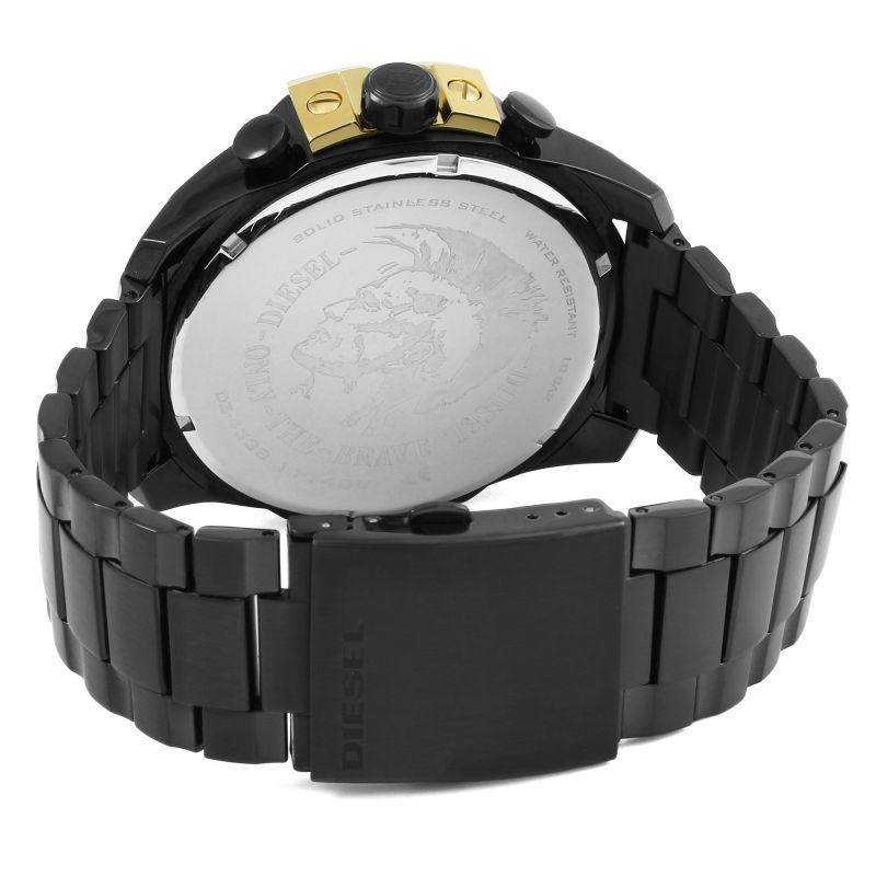 Diesel DZ4338 Mega Chief Chronograph Men's Watch – Black Dial & Black Stainless Steel Strap