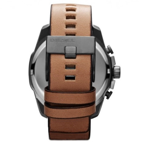 Diesel DZ7394 Mr. Daddy 2.0 Chronograph Men's Watch – Silver Dial & Brown Leather Strap