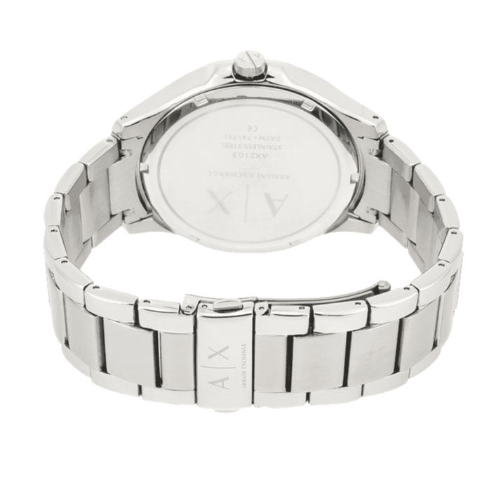 Armani Exchange Hampton AX2103 Men's Chronograph Watch – Black Dial with Silver-Tone Stainless Steel Strap