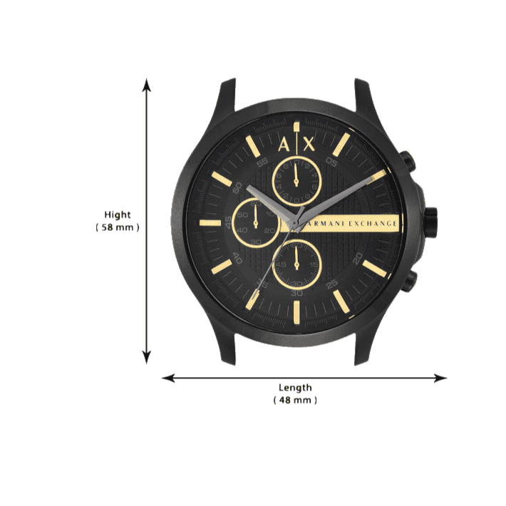 Armani Exchange Hampton AX2164 Men's Chronograph Watch – Black Dial with Black Stainless Steel Strap