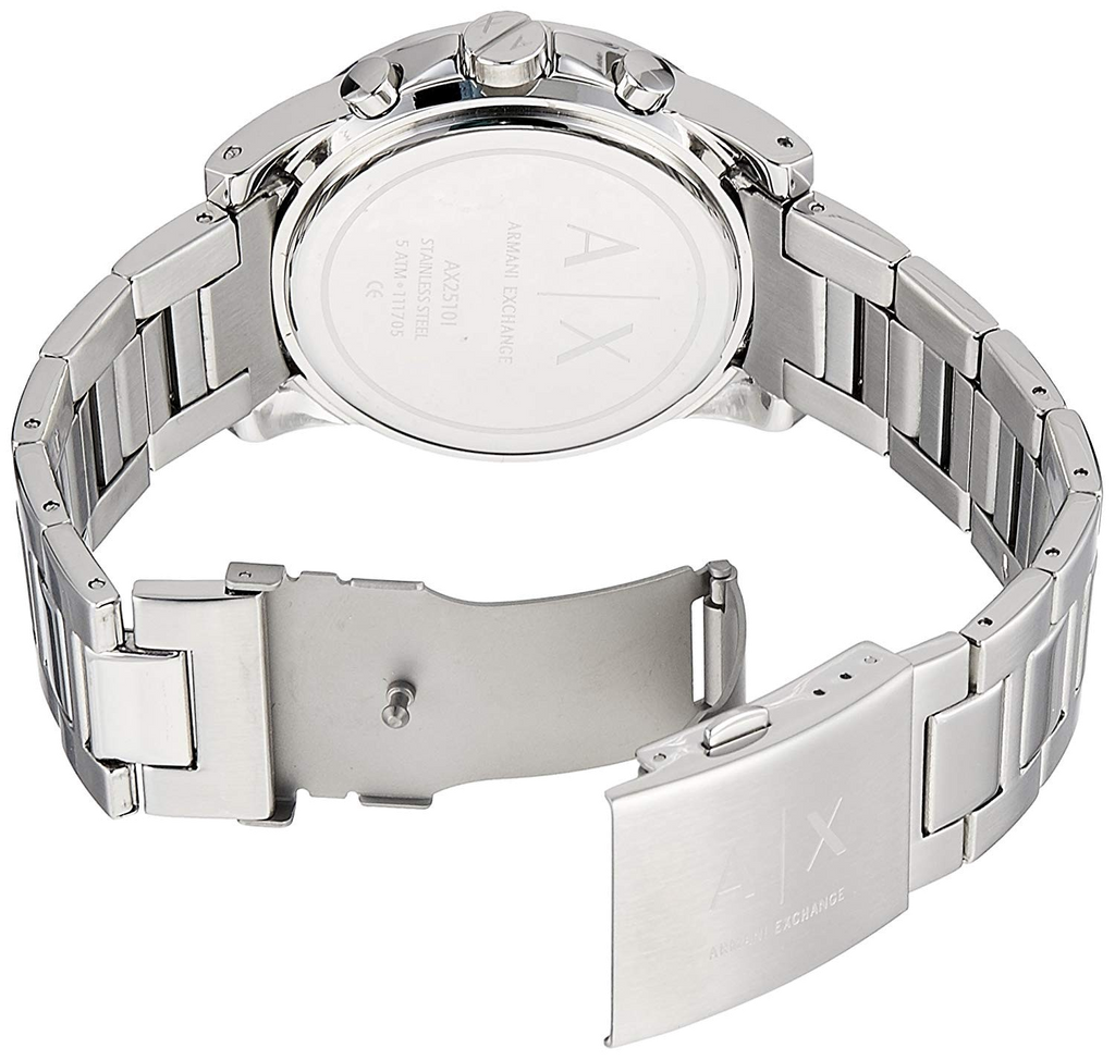Armani Exchange Drexler AX2600 Men's Chronograph Watch – Black Dial with Silver Stainless Steel Strap