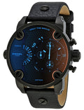 Diesel DZ7334 Little Daddy Chronograph Men's Watch – Black Dial & Black Leather Strap