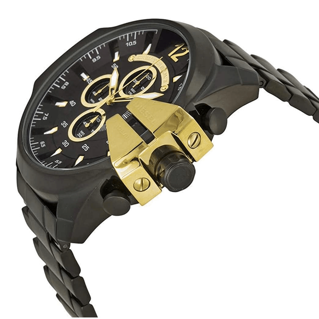 Diesel DZ4338 Mega Chief Chronograph Men's Watch – Black Dial & Black Stainless Steel Strap