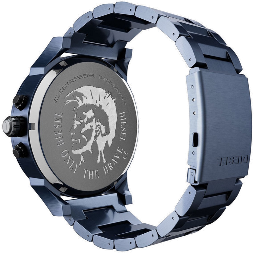 Diesel DZ7414 Daddy 2.0 Chronograph Men's Watch – Grey Dial & Blue Stainless Steel Strap