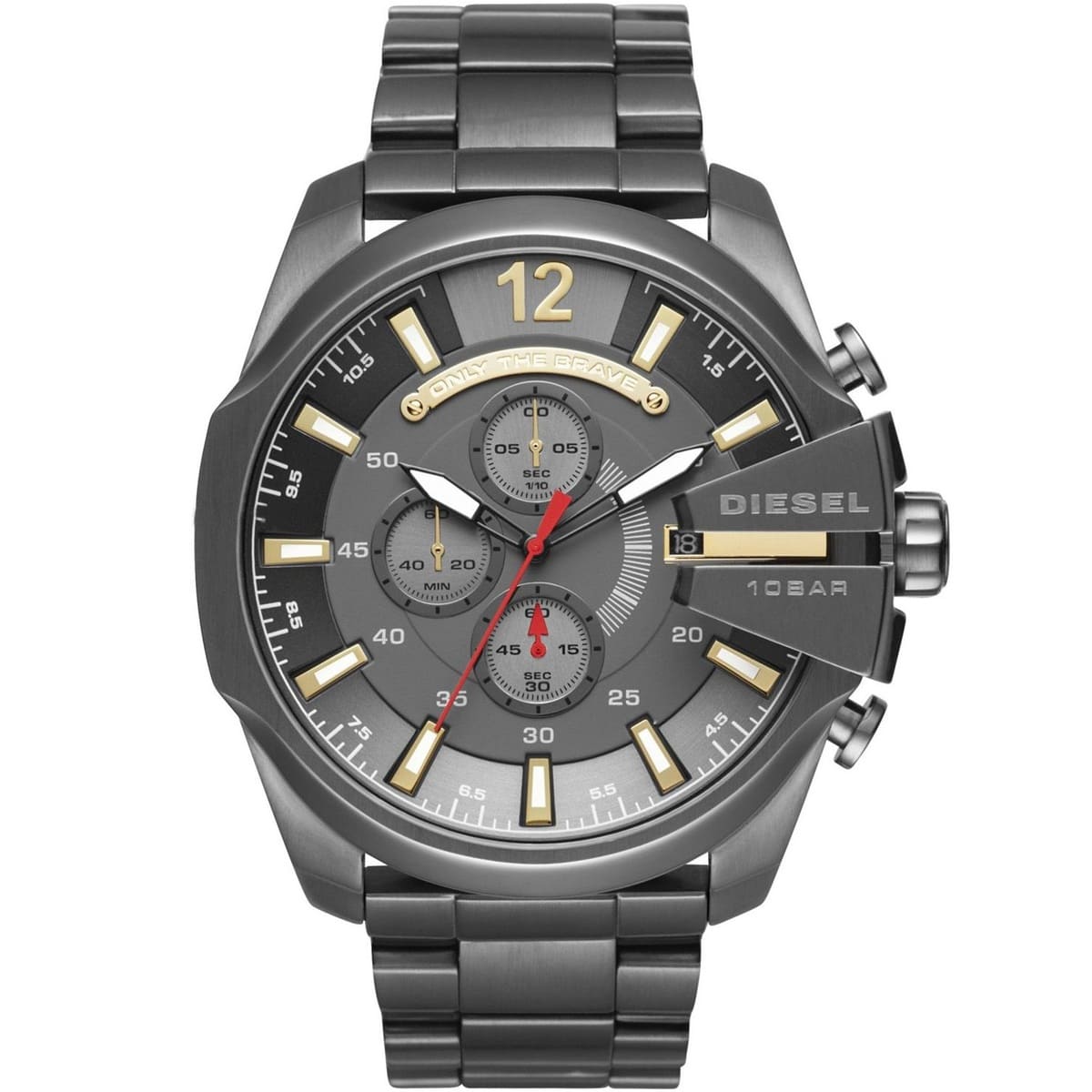 Diesel DZ4479 Mega Chief Chronograph Men's Watch – Grey Dial & Black Stainless Steel Strap