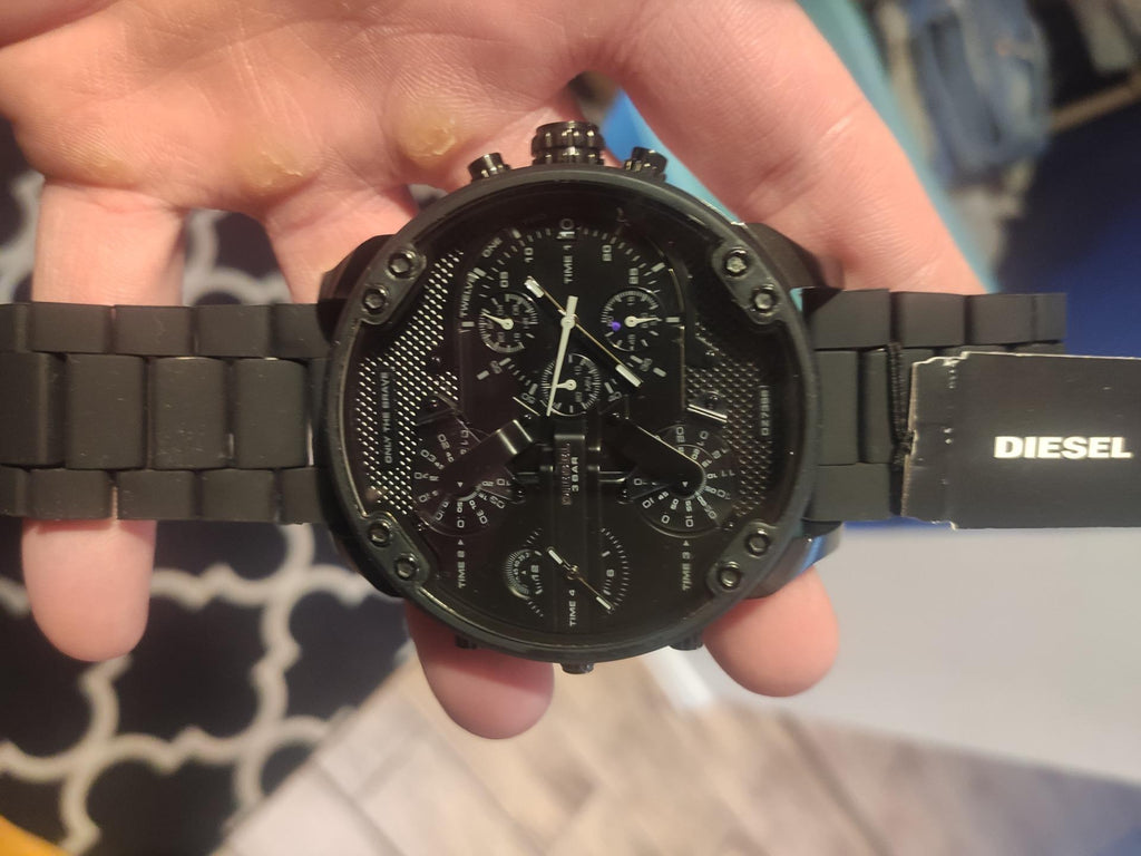 Diesel DZ7396 Mr. Daddy 2.0 Chronograph Men's Watch – Black Dial & Black Stainless Steel Strap