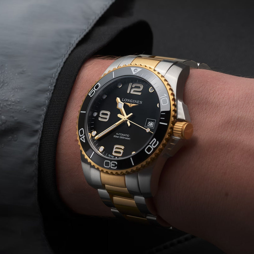 longines HydroConquest Ceramic Bezel Two-Tone 41mm - Black on Bracelet