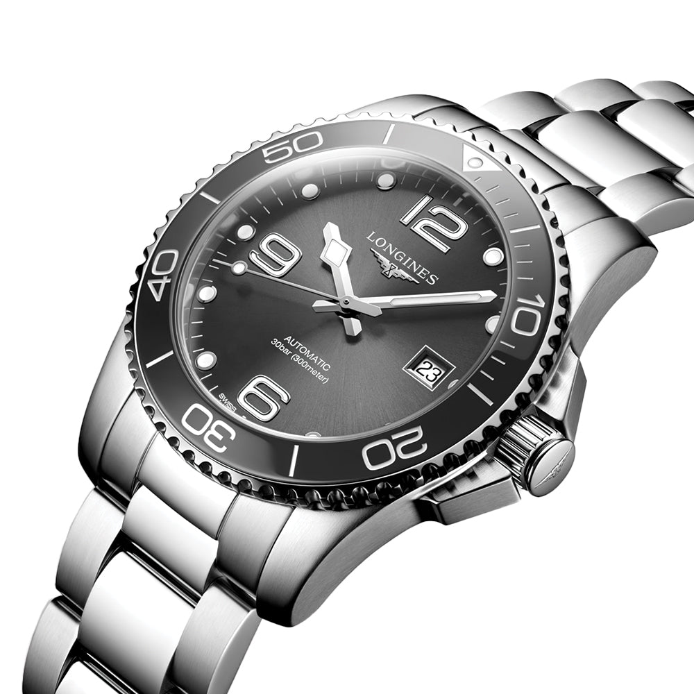 longines HydroConquest 41mm - Sunray Grey on Bracelet