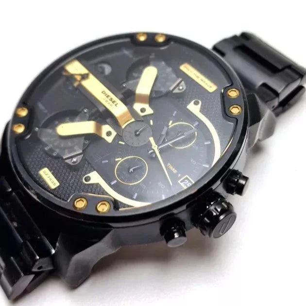 Diesel DZ7435 Mr. Daddy 2.0 Chronograph Men's Watch – Black Dial & Black Stainless Steel Strap