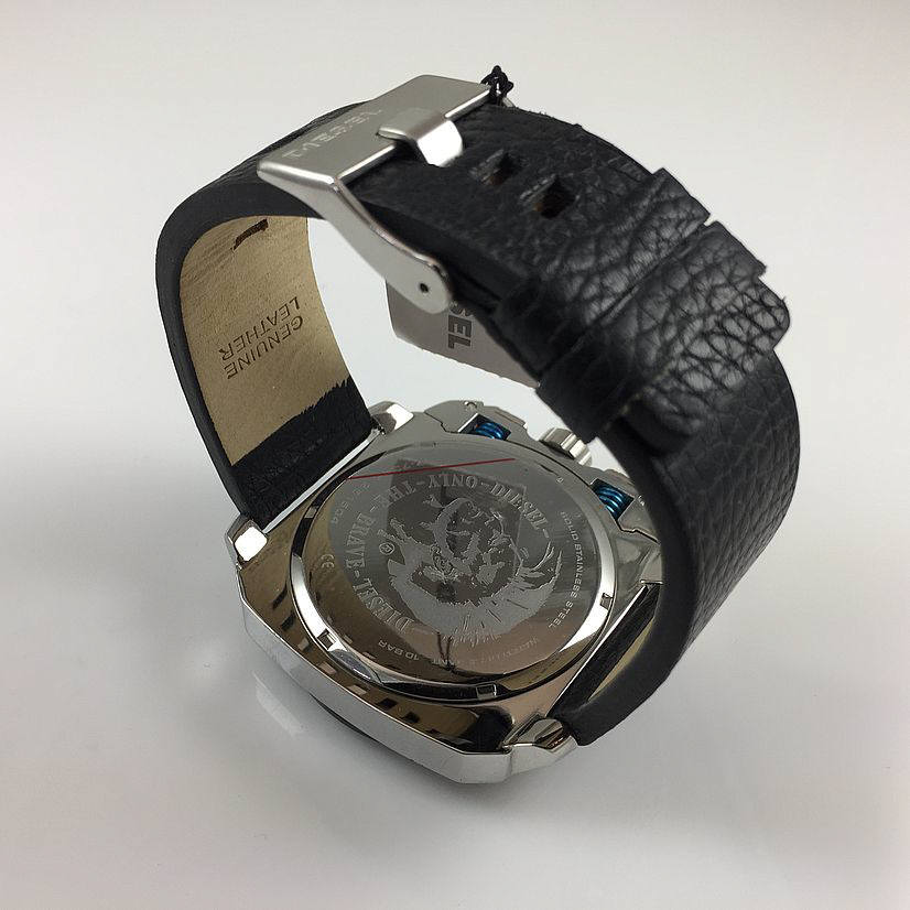 Diesel DZ7345 BAMF Chronograph Men's Watch – Black Dial & Black Leather Strap