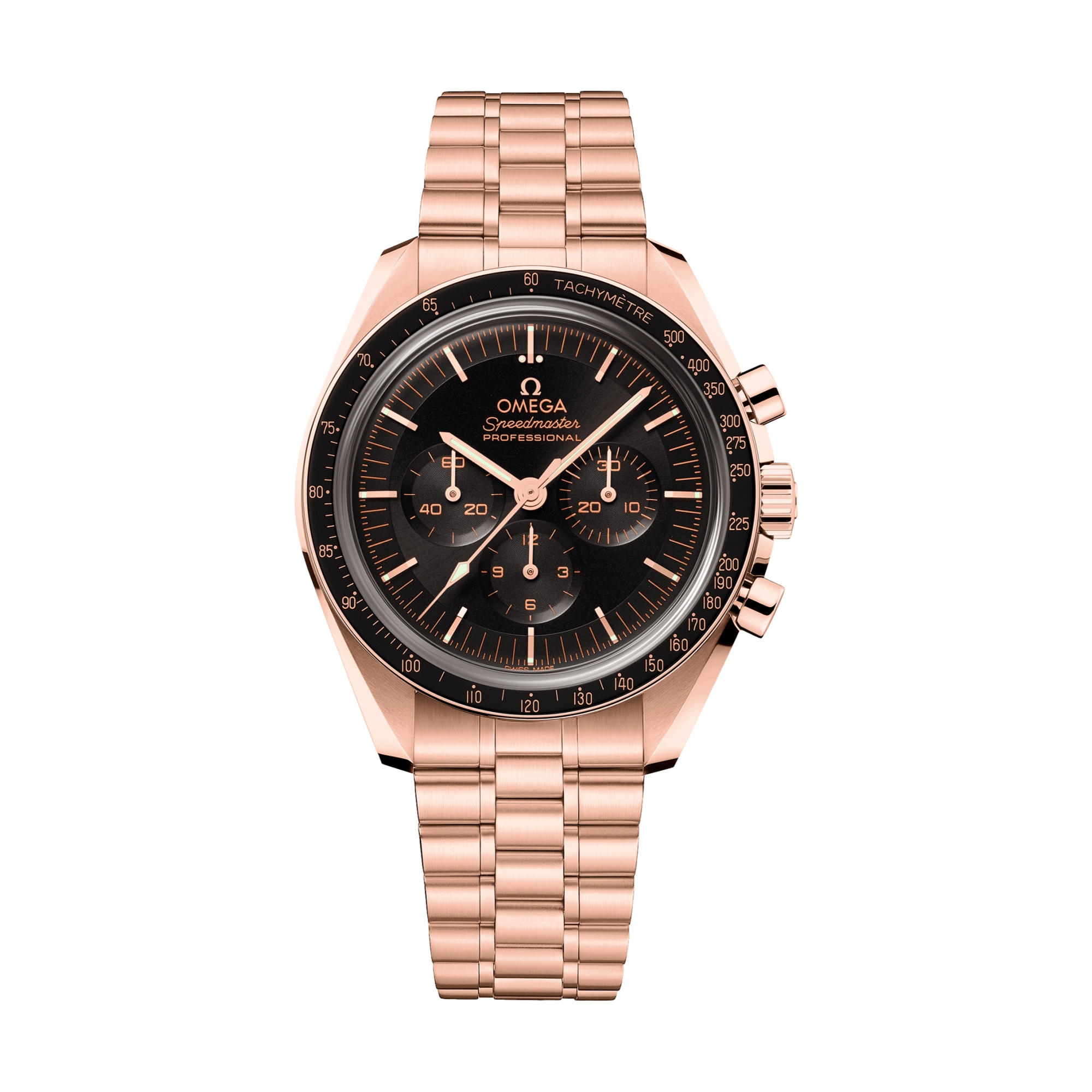 OMEGA Speedmaster Moonwatch Professional Sapphire Sedna Gold 42mm - Black on Bracelet
