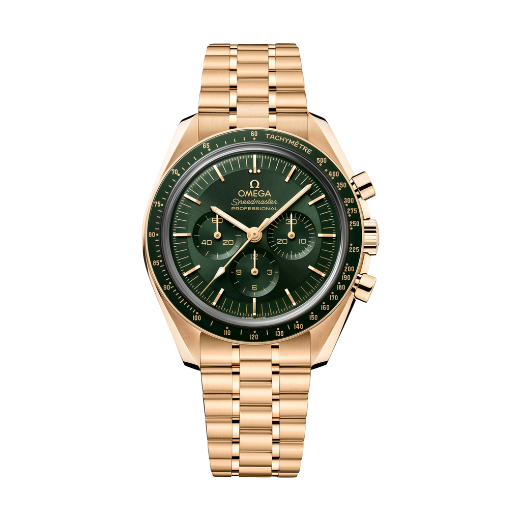 OMEGA Speedmaster Moonwatch Professional Moonshine Gold 42mm - Green on BraceletOMEGA