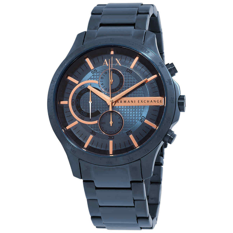 Armani Exchange Hampton AX2430 Men's Chronograph Watch – Blue Dial with Blue Stainless Steel Strap