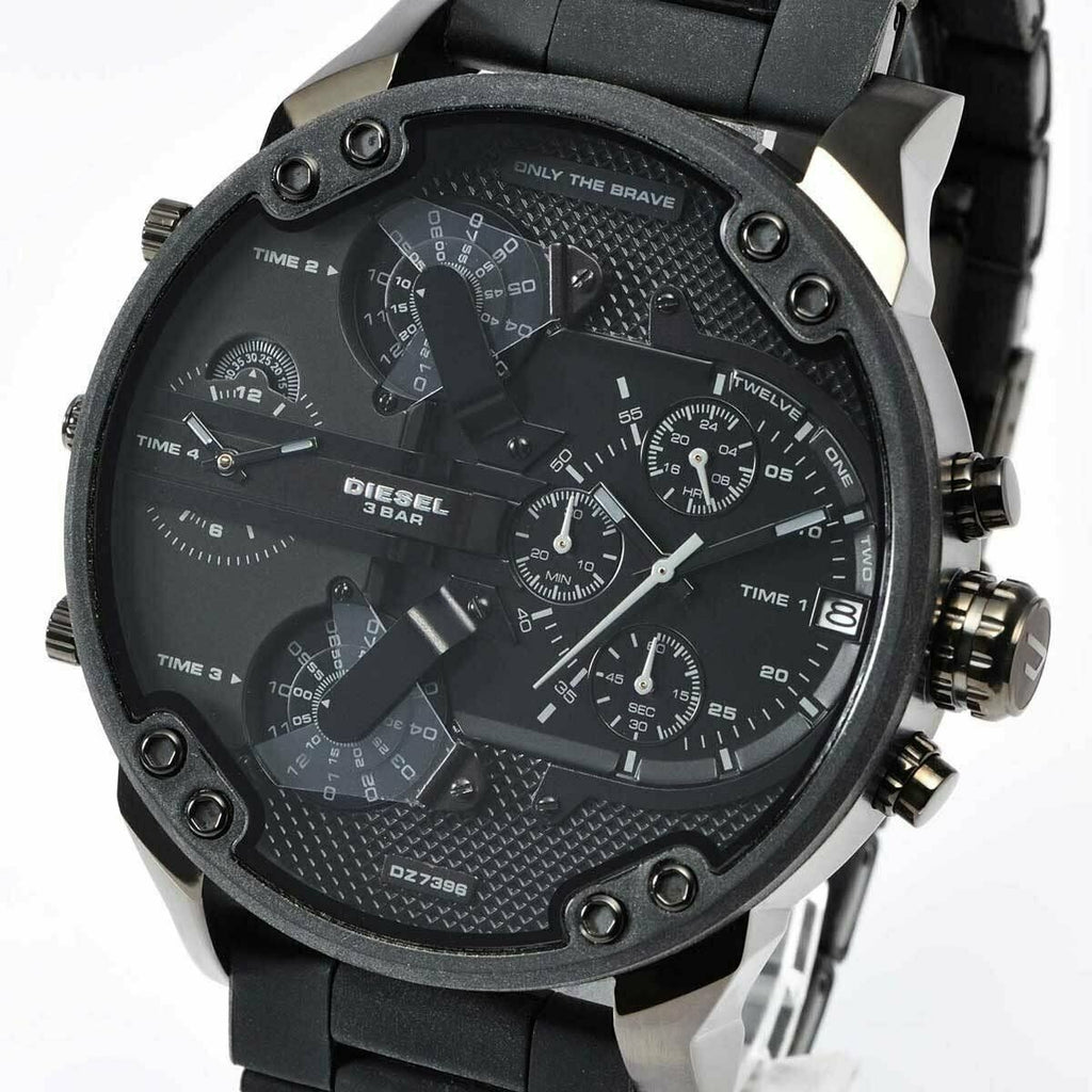 Diesel DZ7396 Mr. Daddy 2.0 Chronograph Men's Watch – Black Dial & Black Stainless Steel Strap
